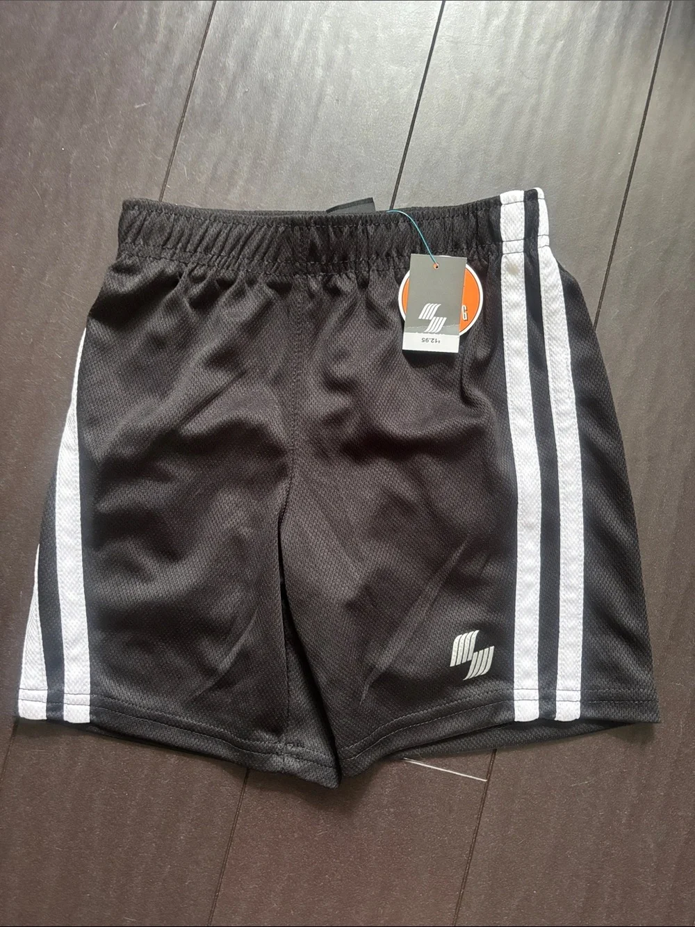 The Children's Place Black Shorts with White Side Stripes